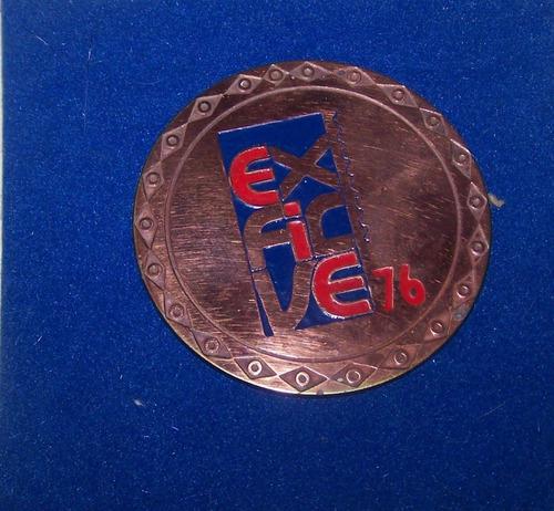 Medalla Vintage Expo Filatélica Exfilve 76 Cobre S/grabar