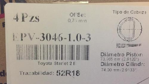 Pistones Toyota Starlet Motor 2e 1.3 En 040 Pc Pistons