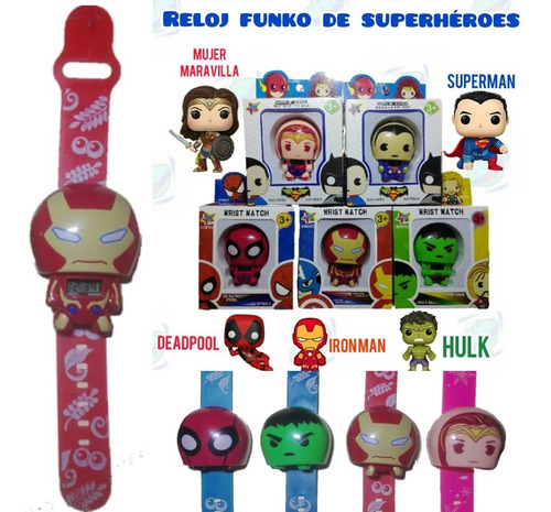 Reloj Digital Niño Spiderman Hulk Superman Mujer Maravilla