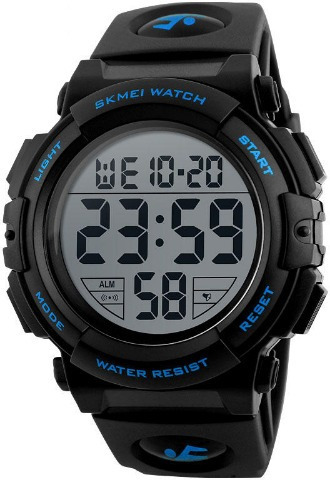 Reloj Grande Digital Deportivo Skmei Azul Negro Resiste 50 M