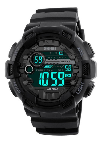 Reloj Grande Digital Pantalla Negra Skmei Hora Doble