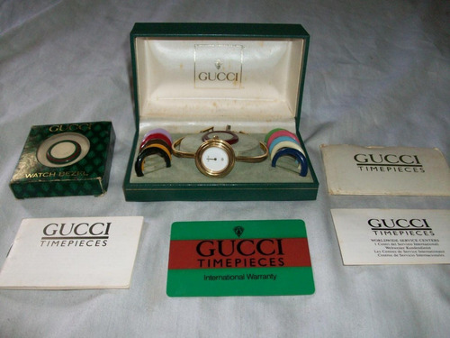 Reloj Oferta X Hoy Gucci -l Orig Baño D Oro Para
