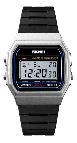 Reloj Plateado Skmei Digital Deportivo Unisex Resiste 50 M