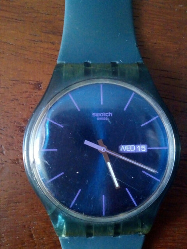 Reloj Swatch Azul Caballero Usado Para Reparar Modelo 10v