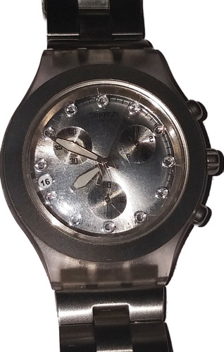 Reloj Swatch Irony Diaphane Plateado Original -muy Poco Uso