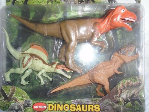 Set De 3 Dinosaurios Para Niños Juguete Figura