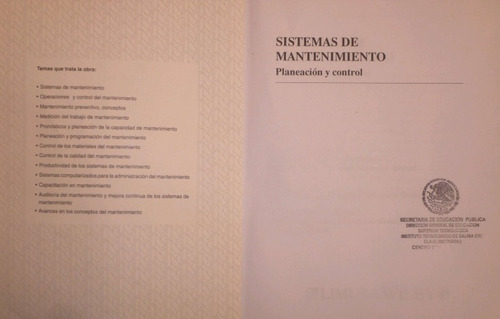 Sistemas De Mantenimiento, Planeación Y Control Duffuaa