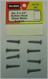 Tornillos Cabeza Botón-allen Nº6x3/4 Pulg #531 Dubro.