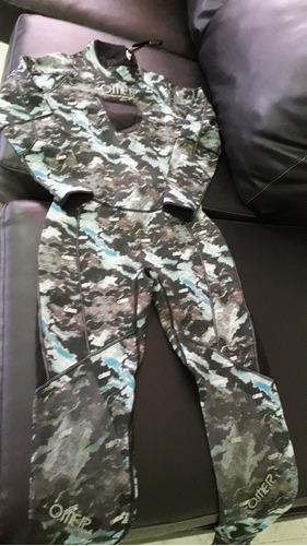 Traje Omer Mimetic Talla 6, 1.5m Pesca Submarina, Impecable