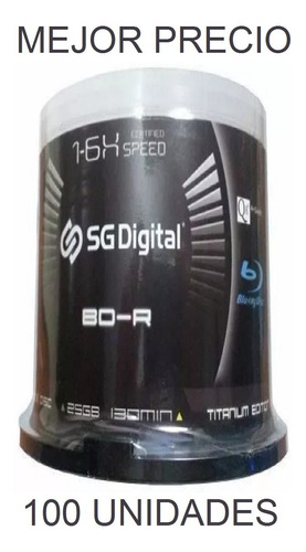 Blu-ray Disc Virgen Sg Digital Bd-r 1-6x Speed 25 Gb 130 Min