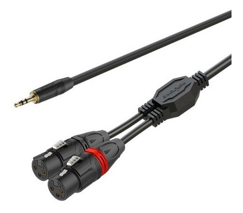 Cable Profesional De 3.5 Stereo A Dual Xlr Hembra Roxtone