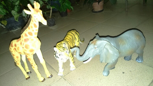 Figuras Tigre, Elefante Y Jirafa Grandes