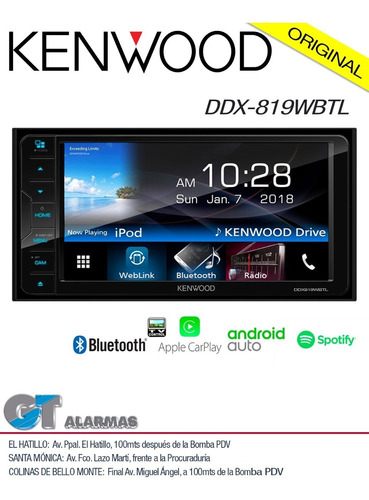 Reproductor Multimedia Kenwood Ddx-819wbtl