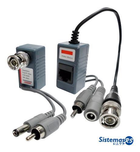 4 Pares De Video Balun Rj45 Video Corriente Camara Cctv