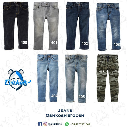 Blue Jean Pantalon Oshkosh Skinny De Niño Tallas 9m A 5t