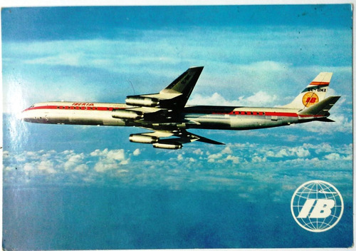 Coleccionable Postal Avión Iberia Jet Douglas Super Dc
