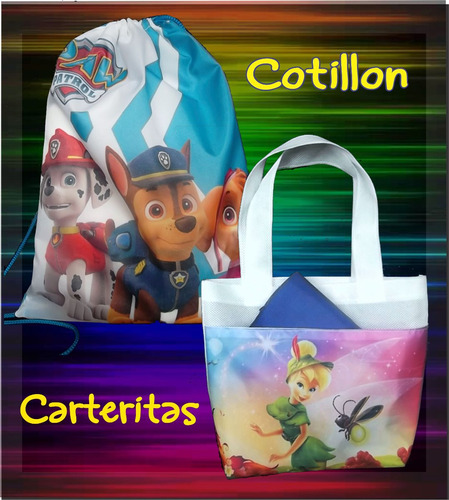 Cotillon Tula Carterita Infantil Bolsos Personalizado 25x20