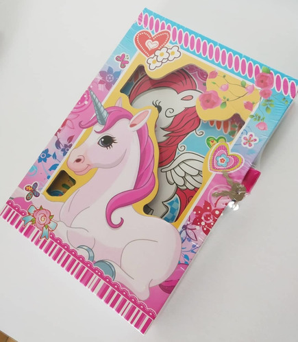 Diario Unicornio Con Candado 22cm X 15cm