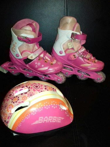 Patines Barbie Lineales + Casco