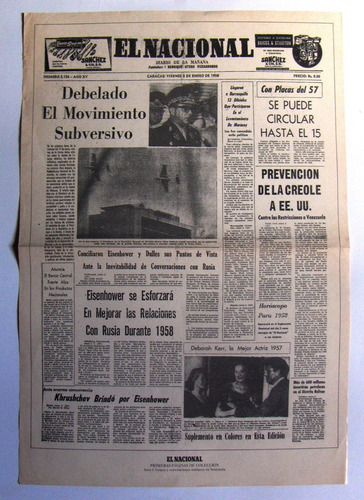 Periódico Coleccionable El Nacional 03 Enero  X 12 Vrds