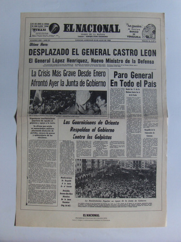 Periódico Coleccionable El Nacional 23 Julio  X 12 Vrds