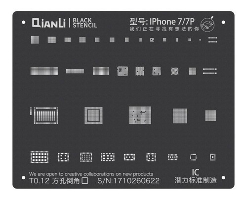 Black Stencil Qianli Para iPhone 7 / 7 Plus