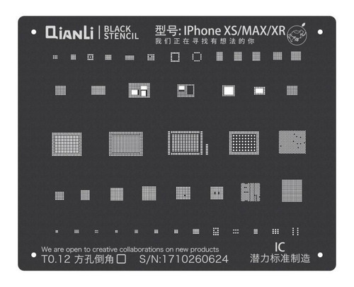 Black Stencil Qianli Para iPhone Xs / Xs Max / Xr