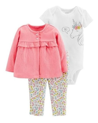 Conjunto 3 Pzas Carters Bebe Set 100% Originales 6 Meses