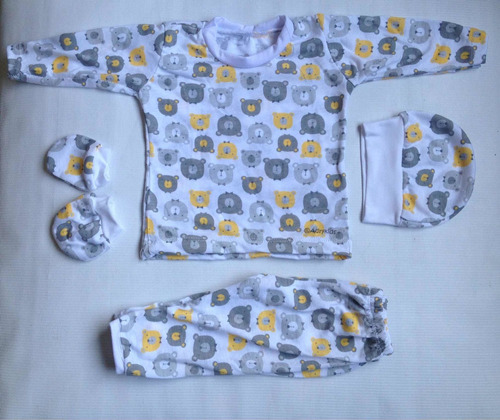 Conjunto Pijama 100% Algodón De Recien Nacido