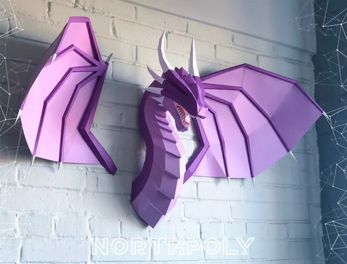 Dragón Con Alas Para Armar Papercraft Papiroflexia