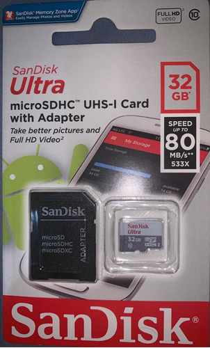 Memoria Micro Sd 32gb Kingston Sandisk Original Blister Celu