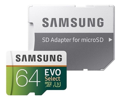 Memoria Samsung Micro Sd 64gb 100mb/s 4k Evo Clase 3