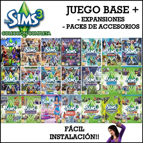 Sims 3 + Todas Expansiones + Contenido Extra Juego Pc Y Mac