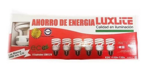 Bombillo Ahorrador Mini Espiral 13w 110v E27, Luxlite (leer)