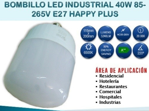 Bombillo Led Bulbo Industrial 30w,40w,50w Y 60w E27 Y E40