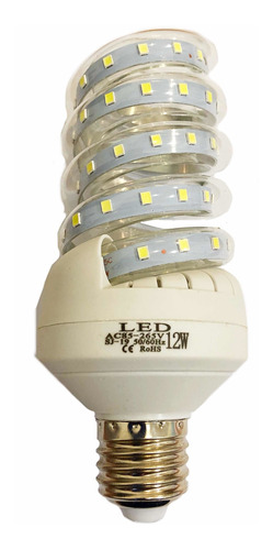 Bombillo Led Espiral 20w Luz Blanca Rosca E27 2 Bombillos