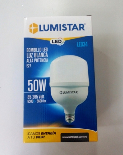 Bombillo Led Luz Blanca 50w Multivoltaje