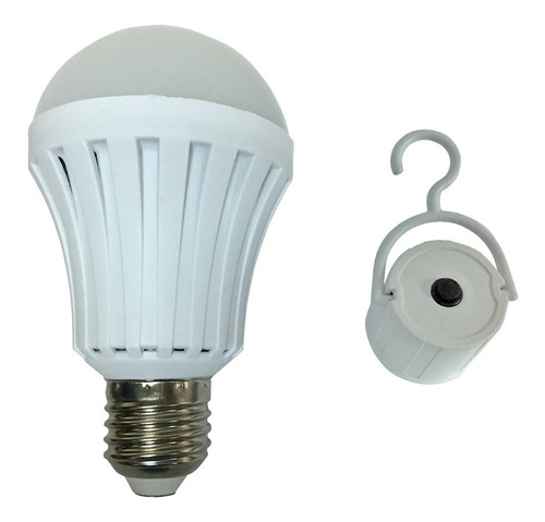 Bombillo Led Recargable 7w Rosca E27 Con Socate Y Pulsador