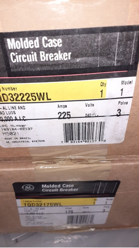 Breaker Tqd 3 X225 Amperes. Marca General Electric. Nuevo