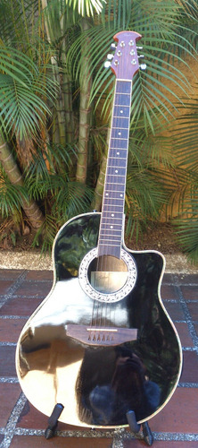 Guitarra Electroacústica Steelman Tipo Ovation Con Forro