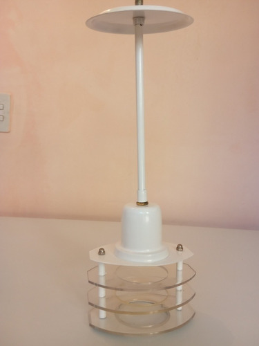 Lámpara De Techo Colgante Color Blanco 1 Bombillo