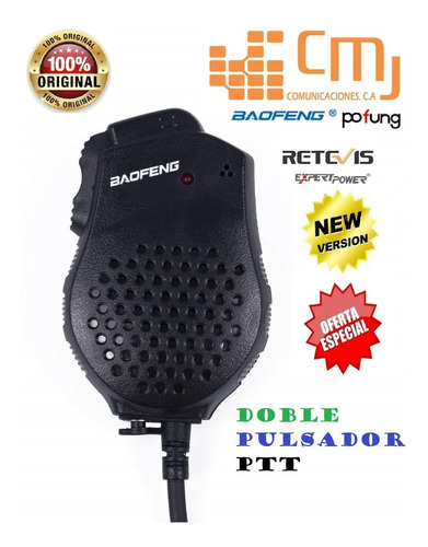 Microfono Doble Ptt Para Radios Baofeng Uv82 Uv5r 888s Icom