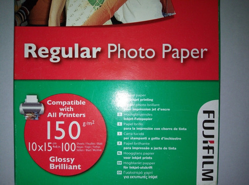 Papel Fotográfico Fujifilm Postal 4x6 10x15xm 100 Hojas