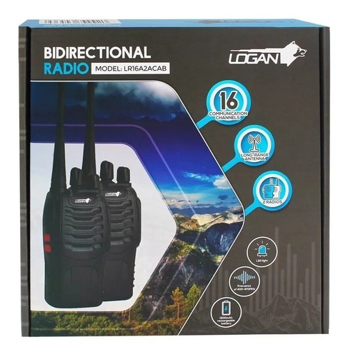 Radio Logan Transmisor Portatil Uhf 2 Und Con Manos Libres