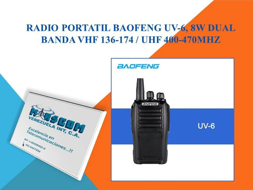 Radio Portatil Baofeng Uv-6, 8w Dual Banda 