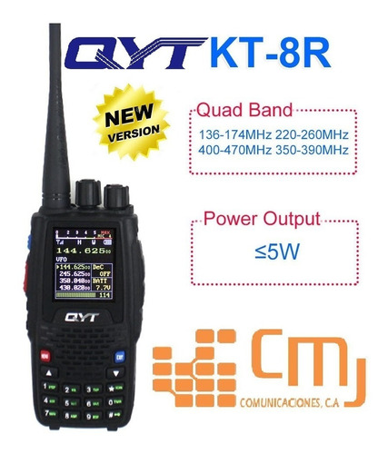 Radio Portatil Qyt Kt-8r Quad Band Superior Baofeng Uv5r Uv8