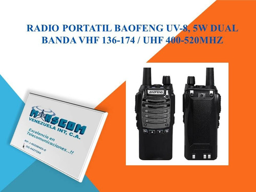 Radio Portatil Uv8 Dual Banda Vhf / Uhf mhz