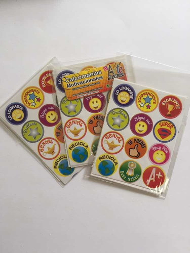 7 Pack Calcomanias Motivacionales Preescolar Stickers