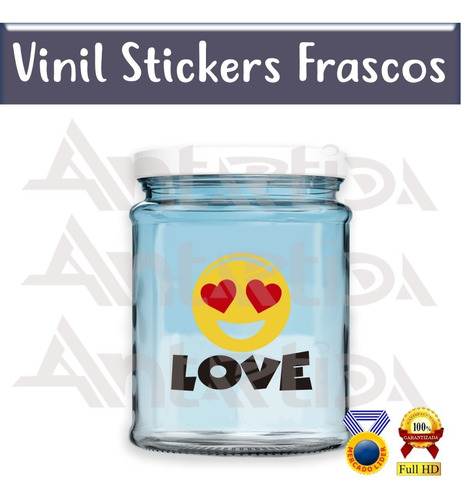 7 Stickers Calcomanias Etiquetas Emojis Frasco Vaso Taza