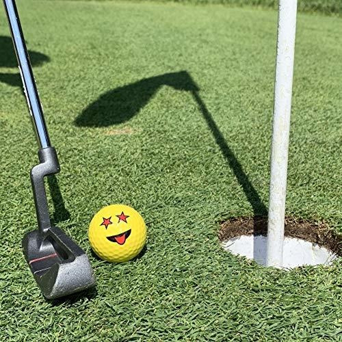 Amarillo Emoji Profesional Curso Pelota Golf Set 12